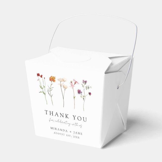 Minimal Vildblomma Lesbisk Stolthet Blommig Bröllo Presentaskar (Framsidan Sidan)