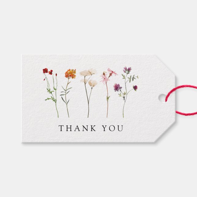 Minimal vildblomma lesbisk stolthet Blommig bröllo Presentetikett (Framsidan (Horisontell))