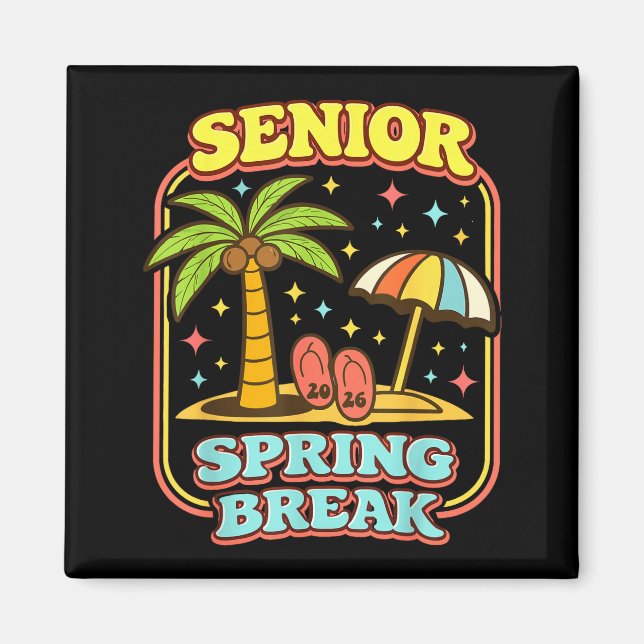 Minimal Vintage Senior Vårledighet 2026 Magnet (Framsidan)