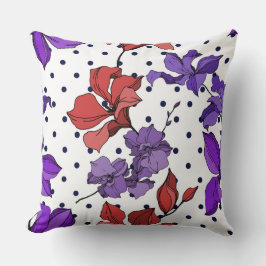 Minimal vintage, söt vild blommigt bläck-grappelev kudde