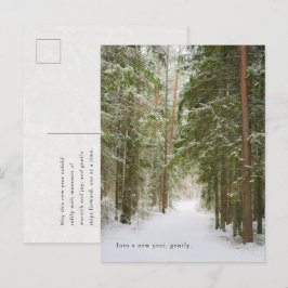 Minimal vinter skog stig, Nyår Helg Vykort