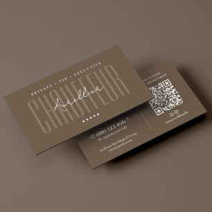 Minimal VIP Privat Chaufför Brun Visitkort