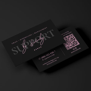 Minimal Virtuell Assistent Rosa Svart Executive Visitkort