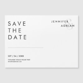 Minimal vit horisontell Save The Date bröllop 