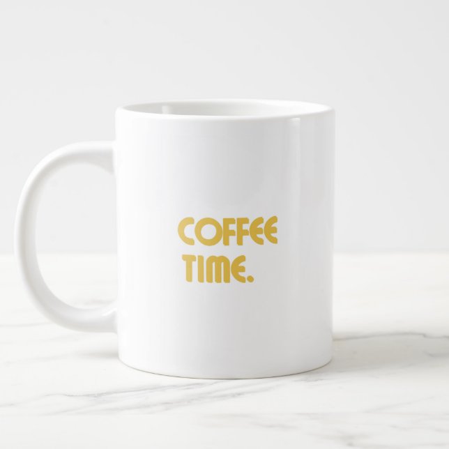 Minimal vit kaffemugg | Enkel ren design Jumbo Mugg (Vänster)