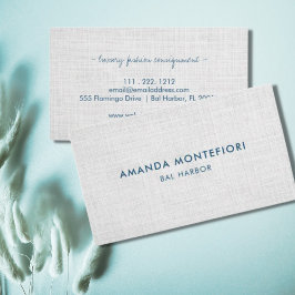 Minimal vit Linen Struktur Modern Professionell Visitkort