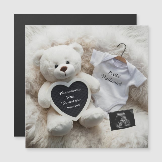 Minimal vit neutralt graviditetsbesked  (Fram/baksida)