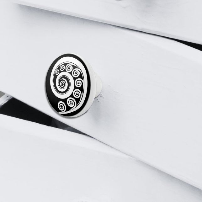 Minimal vit svart botaniskt fern Löv inspierat Knopp (Minimal White Black Botanical Fern Leaf Inspired Ceramic Knob)