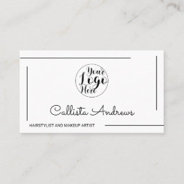 Minimal, vit, svart, Gräns-Logotyp Visitkort