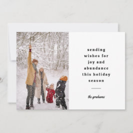 Minimal vit svart typografisk julhälsning julkort