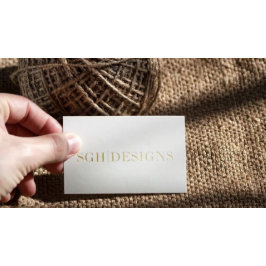 Minimal vit text och Guld-inbäddad text för modern Visitkort