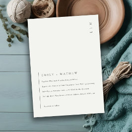 Minimal vit typografi-bröllopsinbjudan tack kort