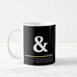 Minimal vit typografi för Ampersand Kaffemugg