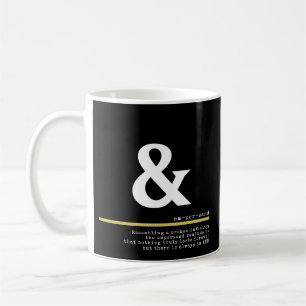 Minimal vit typografi för Ampersand Kaffemugg