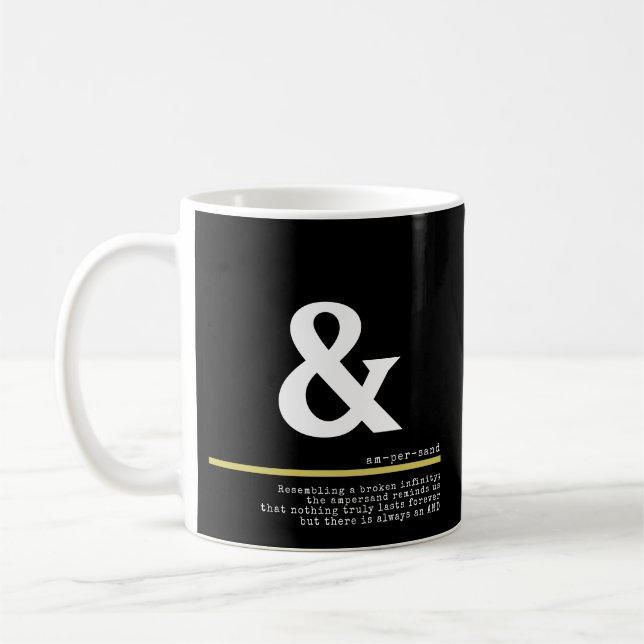 Minimal vit typografi för Ampersand Kaffemugg (Vänster)