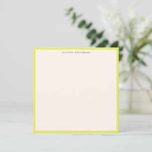 Minimal Wasabi Gul Kant Namn Pappersvaror Söt Anteckningskort