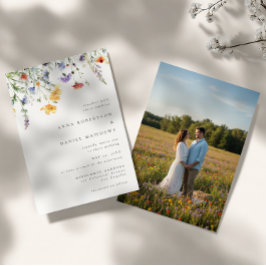 Minimal Watercolor Floral Wedding Invitation Inbjudningar