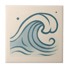 Minimal Wave Art Tile Kakelplatta