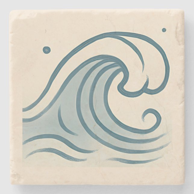 Minimal Wave Art Tile Stenunderlägg (Framsidan)