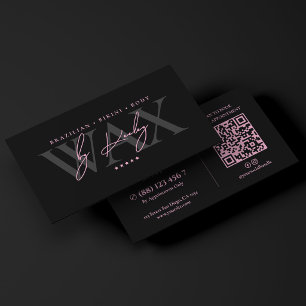 Minimal Wax Studio Rosa Svart Vaxningsspecialist Visitkort