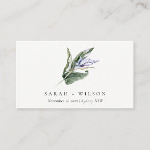 Minimal webbplats för Tropical Blue Leafy Blommigt Visitkort