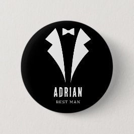 Minimal Wedding Best Man Name Black Tuxedo Knapp