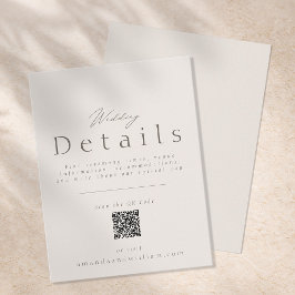 Minimal Wedding Details Card with QR Code Inbjudningar
