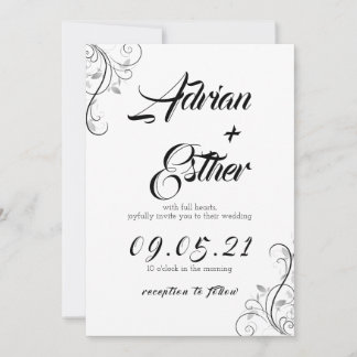 Minimal wedding invitation card inbjudningar