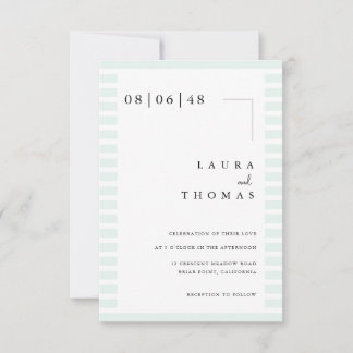 Minimal Wedding Invitation Card with Stripe Border Inbjudningar
