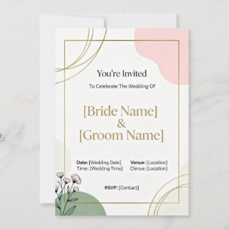 Minimal Wedding Invitation Inbjudningar