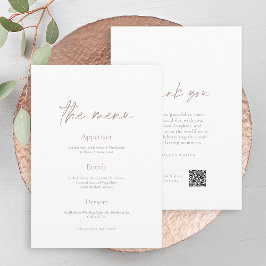 Minimal Wedding Reception Menu Card Inbjudningar