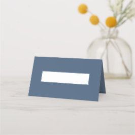 Minimal Wedding slate blue modern blank place card Placeringskort