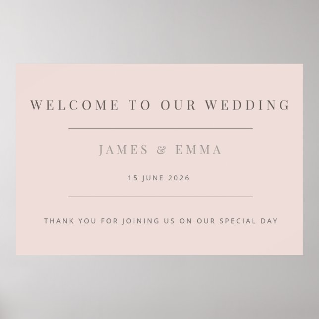 Minimal Wedding Warm Blush Poster (Framsidan)