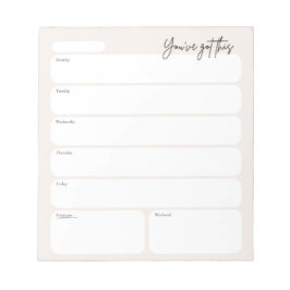 Minimal Weekly Planner Notepad Anteckningsblock