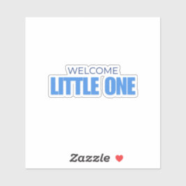 Minimal Welcome Little One Baby Boy Shower Sticker Klistermärken