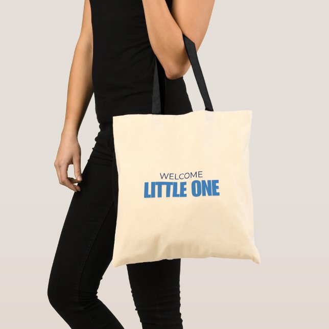 Minimal Welcome Little One Baby Boy  Tote Bag Tygkasse (Framsida (produkt))
