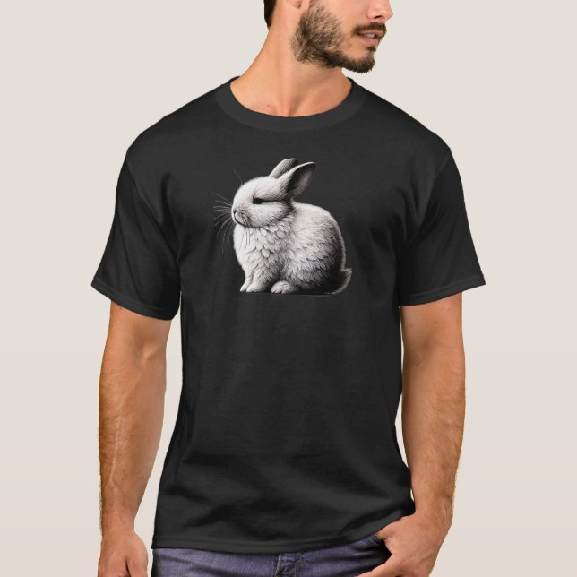 Minimal whisky - Fredlig Bunny Art av TSQ T Shirt (Framsida)