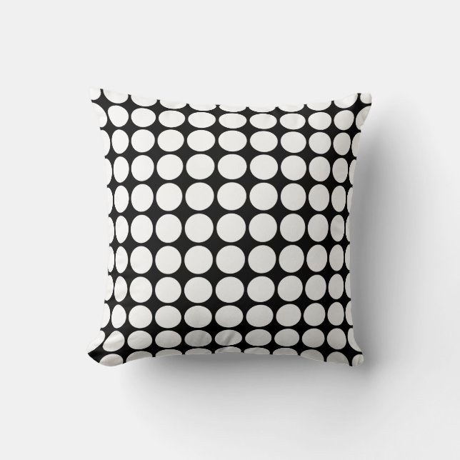 Minimal White Dots on Solid Black Background Kudde (Framsida)