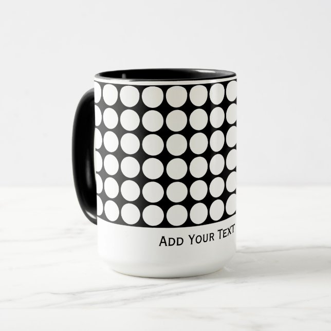 Minimal White Dots on Solid Black Background Mugg (Framsida vänster)