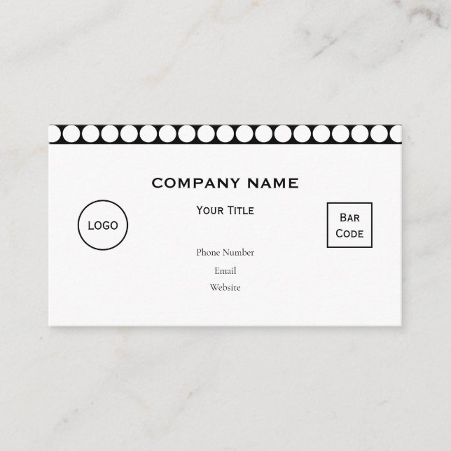 Minimal White Dots on Solid Black Background Visitkort (Framsida)