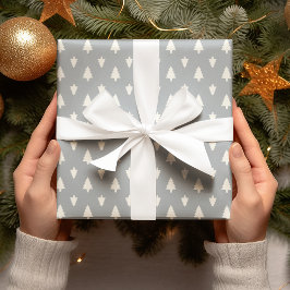 Minimal White Julgran Helgdag Gift Presentpapper