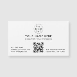 Minimal White Magnetic Card with Your Info