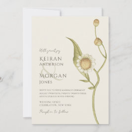 Minimal WildblomDaisy Boho Simple Bröllop Inbjudningar