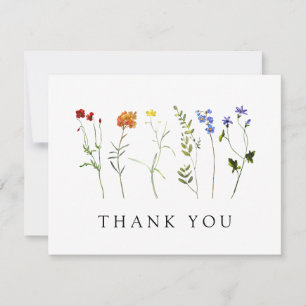Minimal Wildblomma LGBTQ Gay pride Blommigt Bröllo Tack Kort