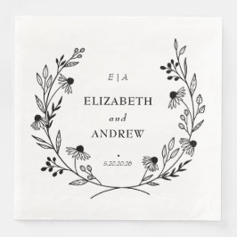 Minimal Wildblomma | Utandning Bröllop Pappersservett