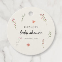 Minimal Wildblommor Boho Baby Shower