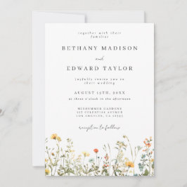 Minimal Wildflower All in One Wedding Inbjudningar
