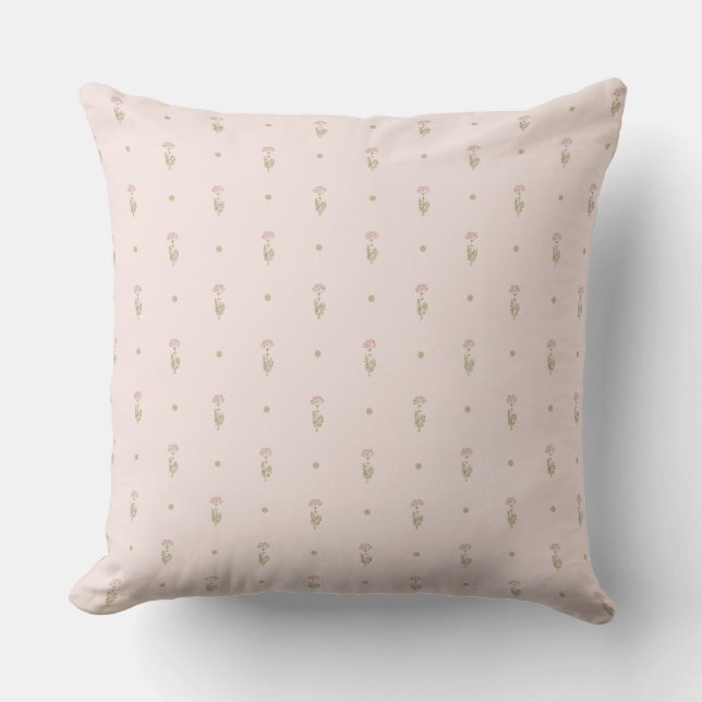Minimal Wildflower Pattern with Dots Kudde (Framsida)