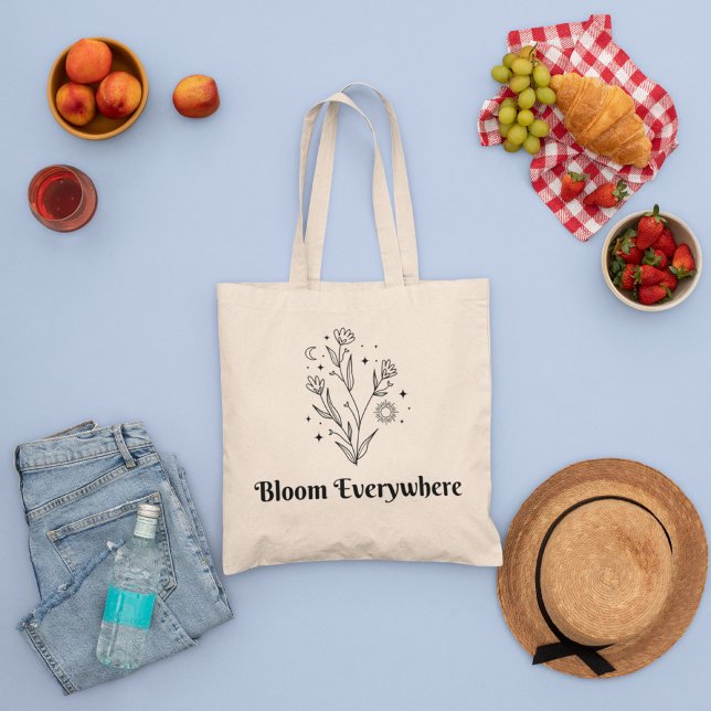 Minimal Wilf Flowers , estetisk minimal boho Tygkasse (Skapare uppladdad)