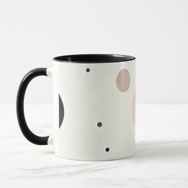 Minimal Winter Dot Pattern, Soft Cozy Neutrals Mugg (Vänster)